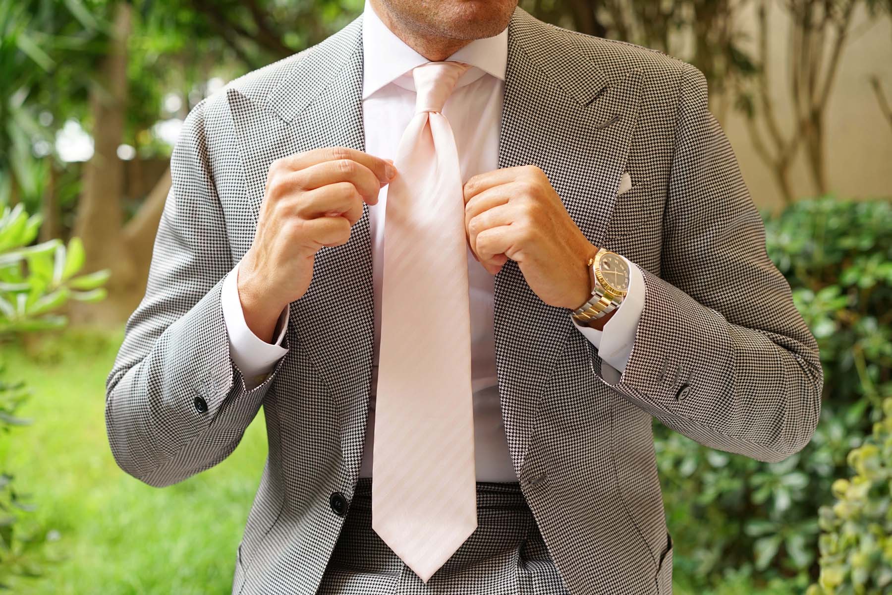 Flamenco Blush Pink Striped Necktie