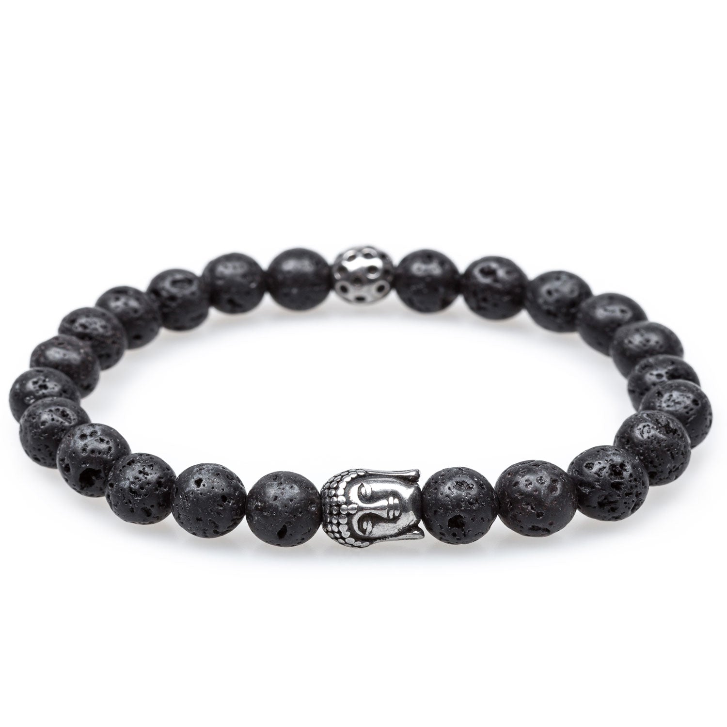 Theravada Volcanic Rock Buddha Bracelet