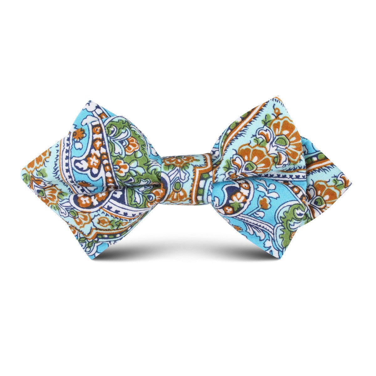 Isola Comacina Blue Paisley Kids Diamond Bow Tie