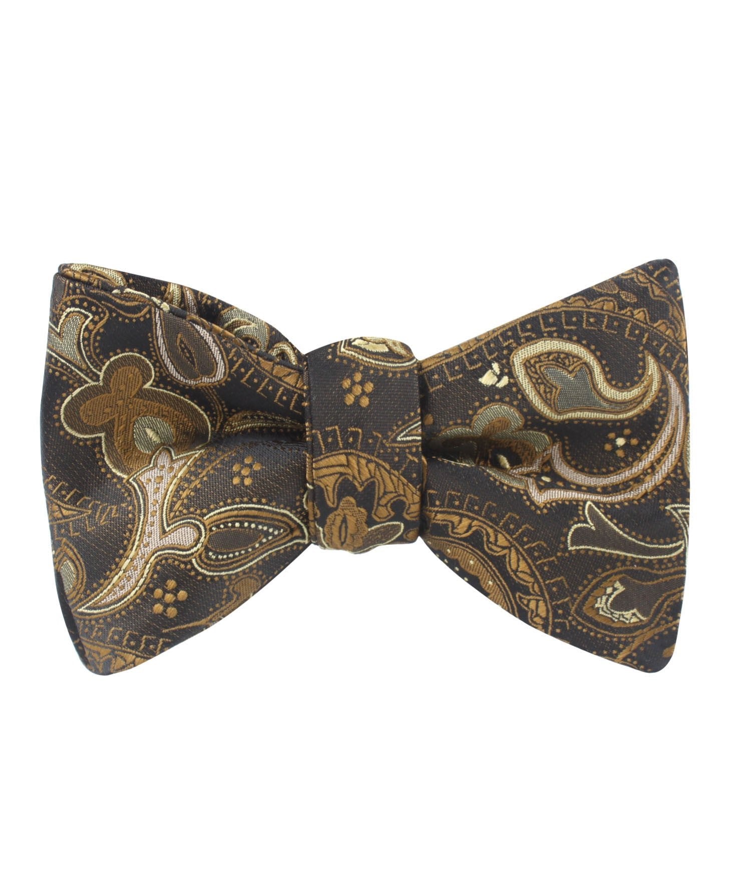 Persian Paisley Brown Self Bow Tie