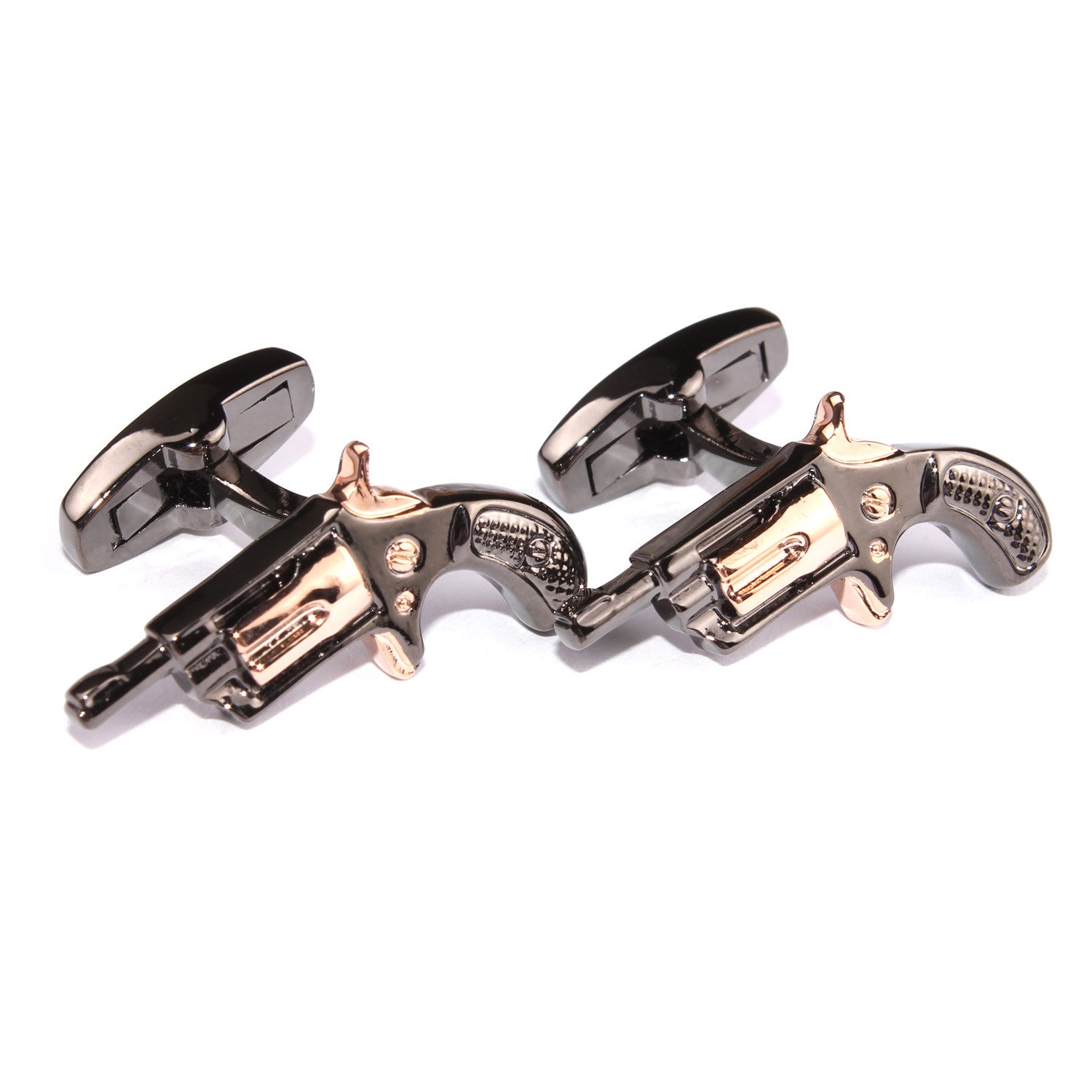 Dark Revolver Gun Cufflinks