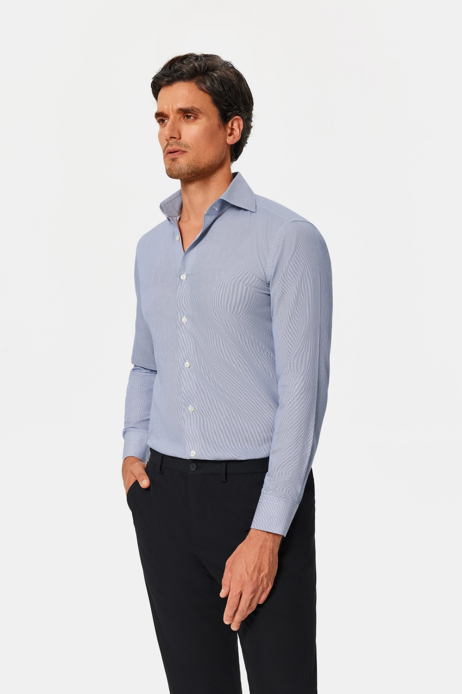 Hanna Blue Twill Non-Iron Shirt