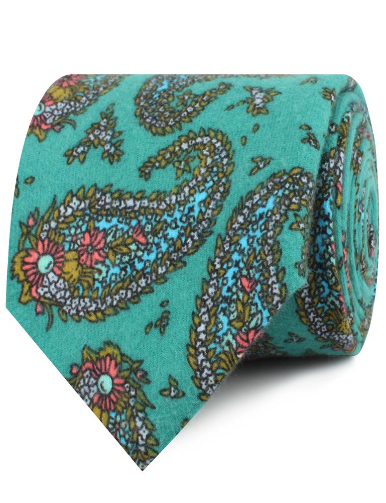 Amer Fort Teal Paisley Necktie