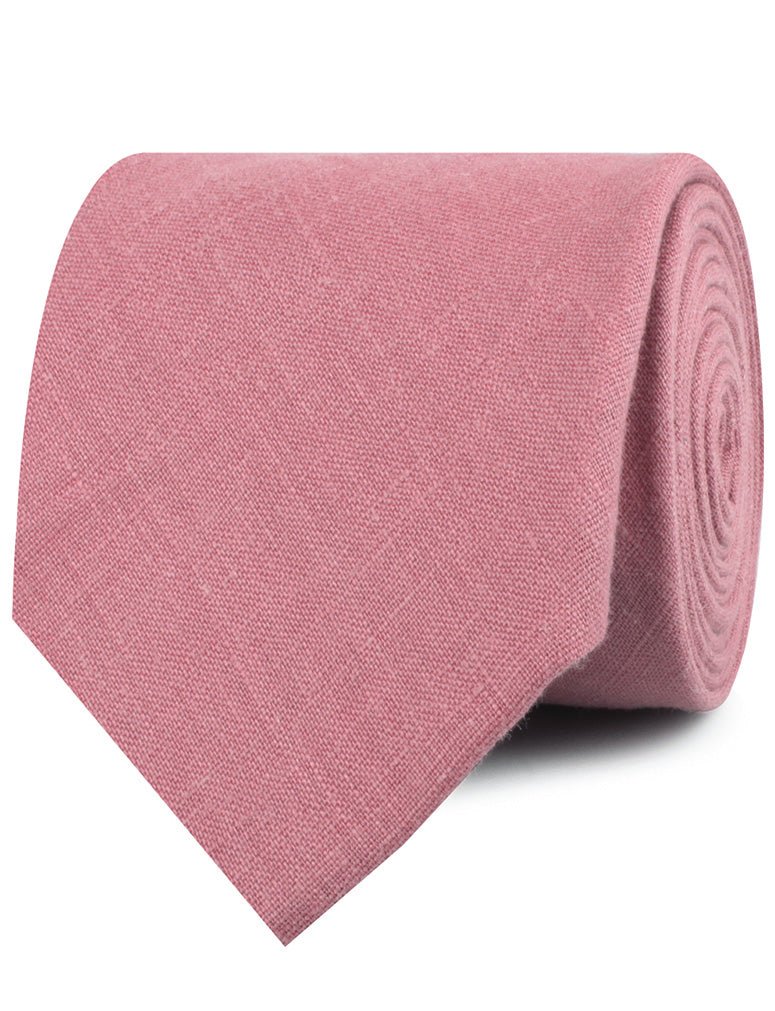 Dusty Rose Pink Linen Necktie