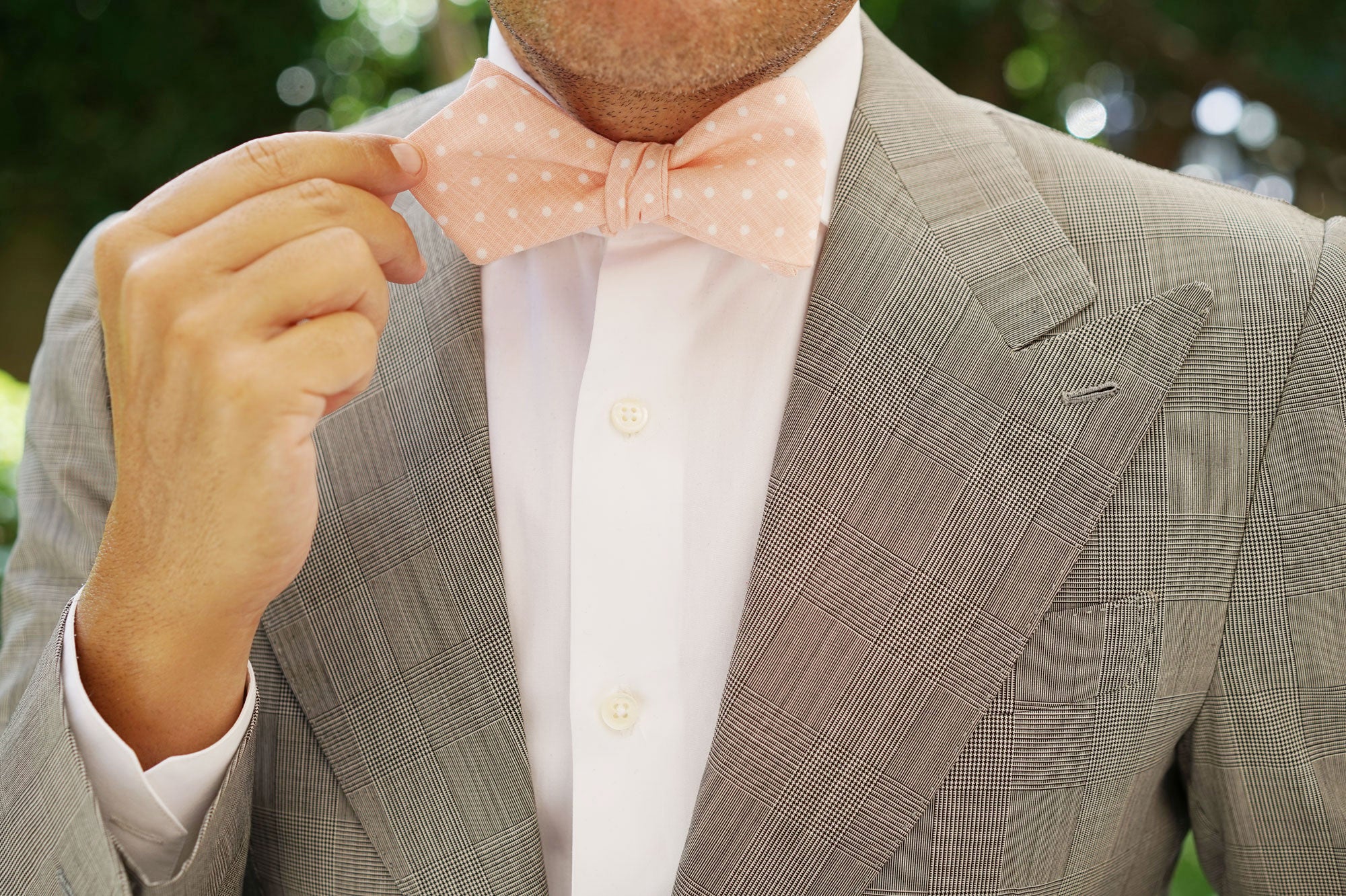 Pink Panther Polkadot Diamond Self Bow Tie