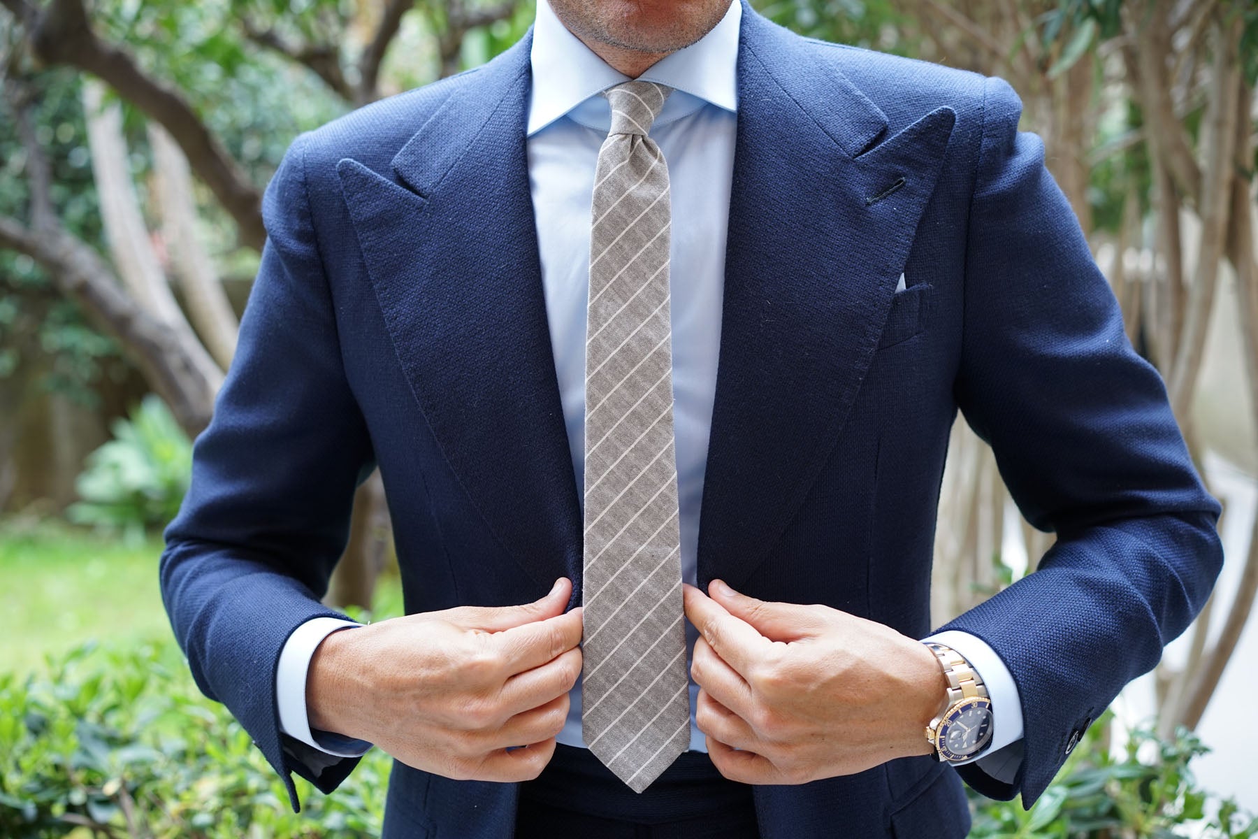 Grey Edinburgh Pinstripe Skinny Tie