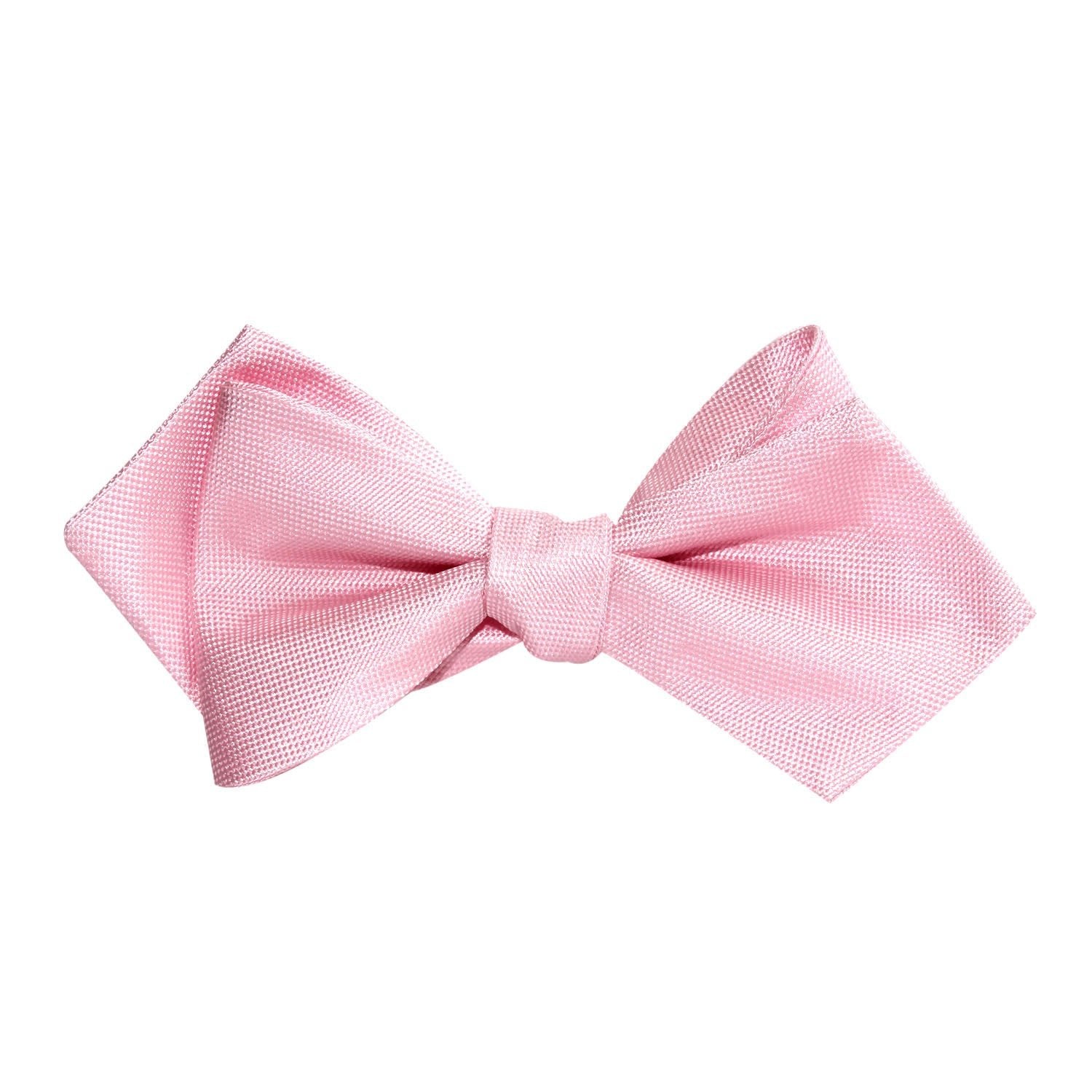 Baby Pink Self Tie Diamond Tip Bow Tie