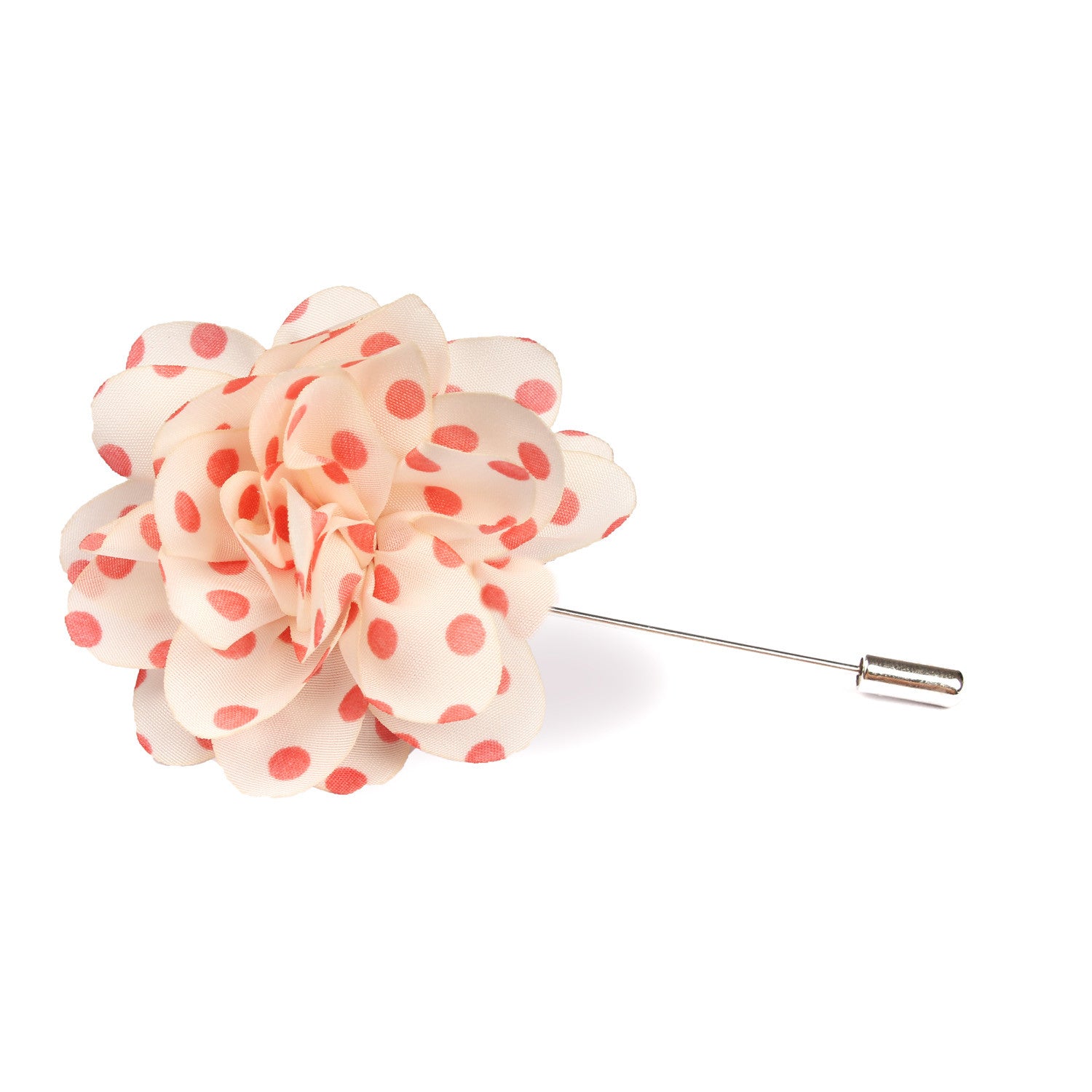 Polkadot Pink Lapel Flower