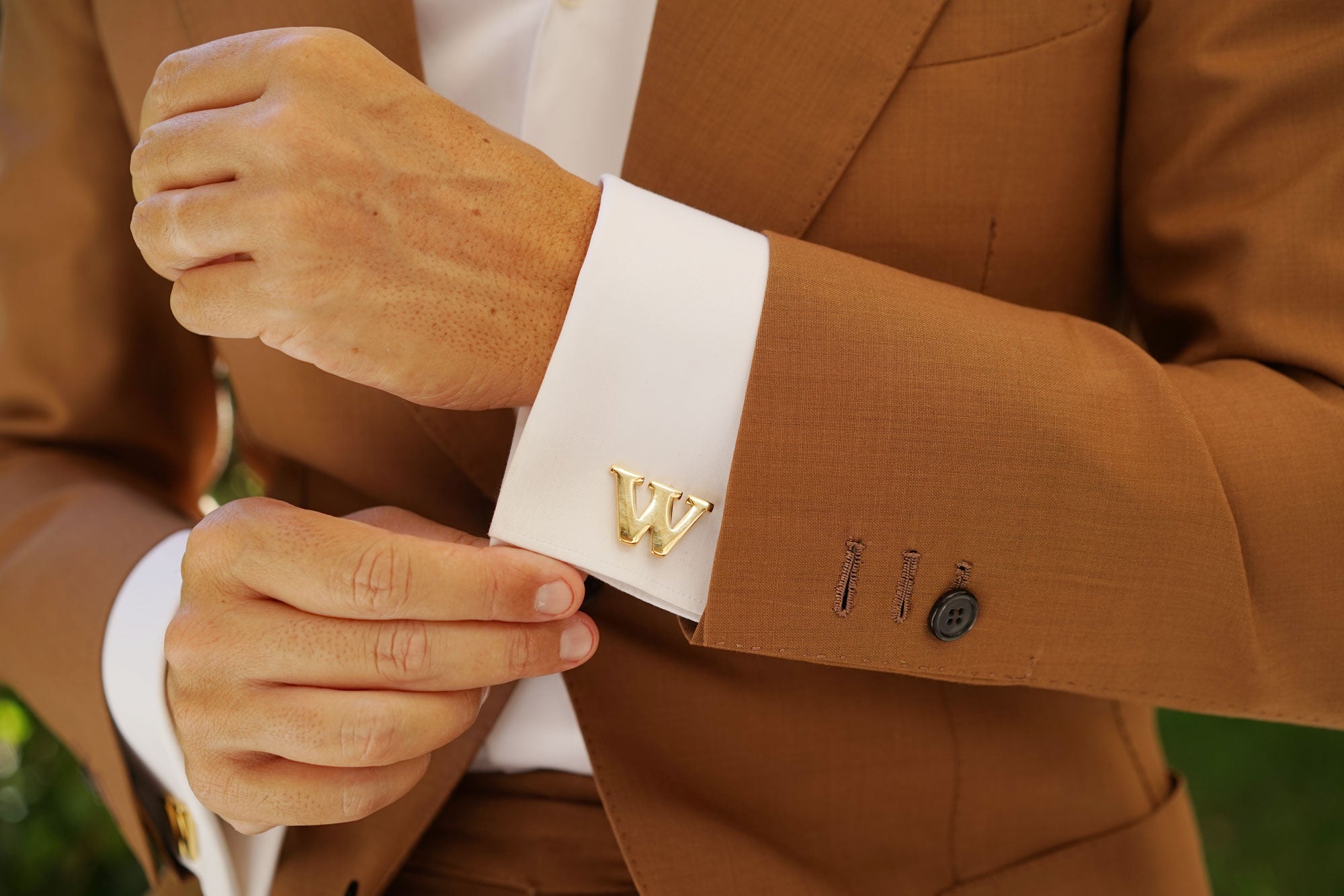 Letter W Gold Cufflinks