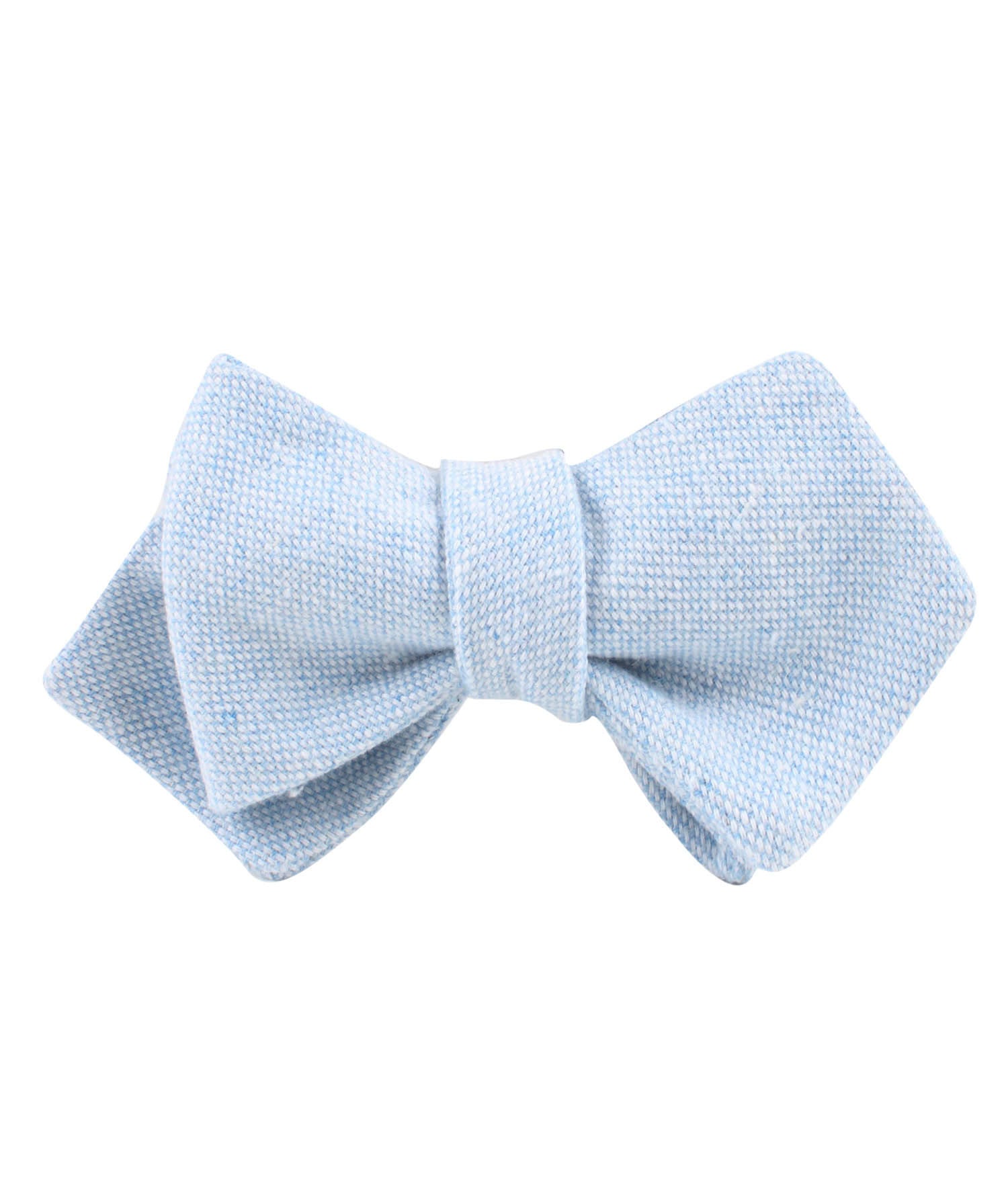 Sky Blue Donegal Linen Diamond Self Bow Tie