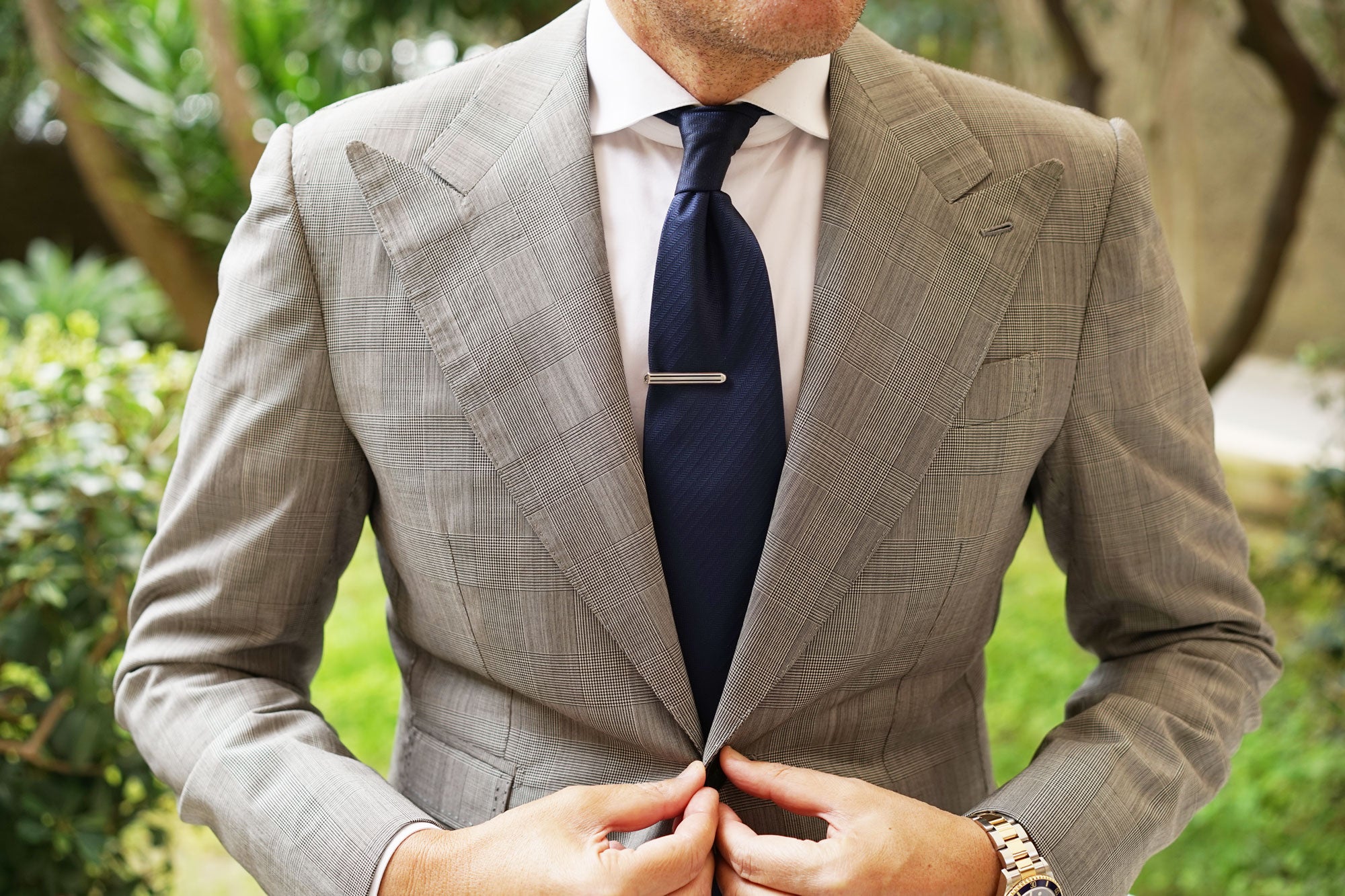 Mini Silver Pinstripe Tie Bar