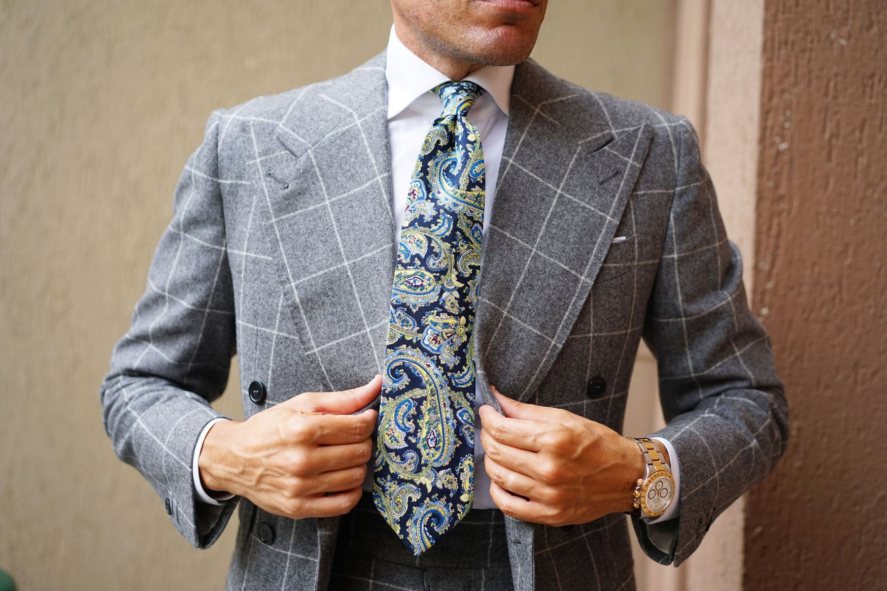 Vivara Yellow on Blue Paisley Tie