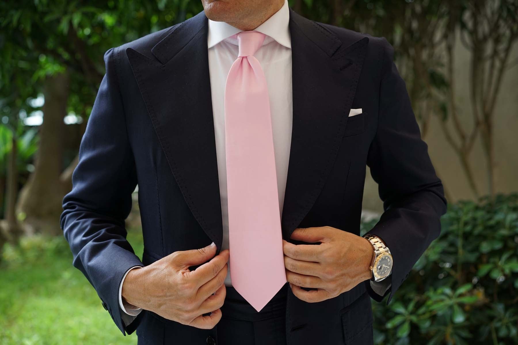 Tickled Pink Satin Necktie