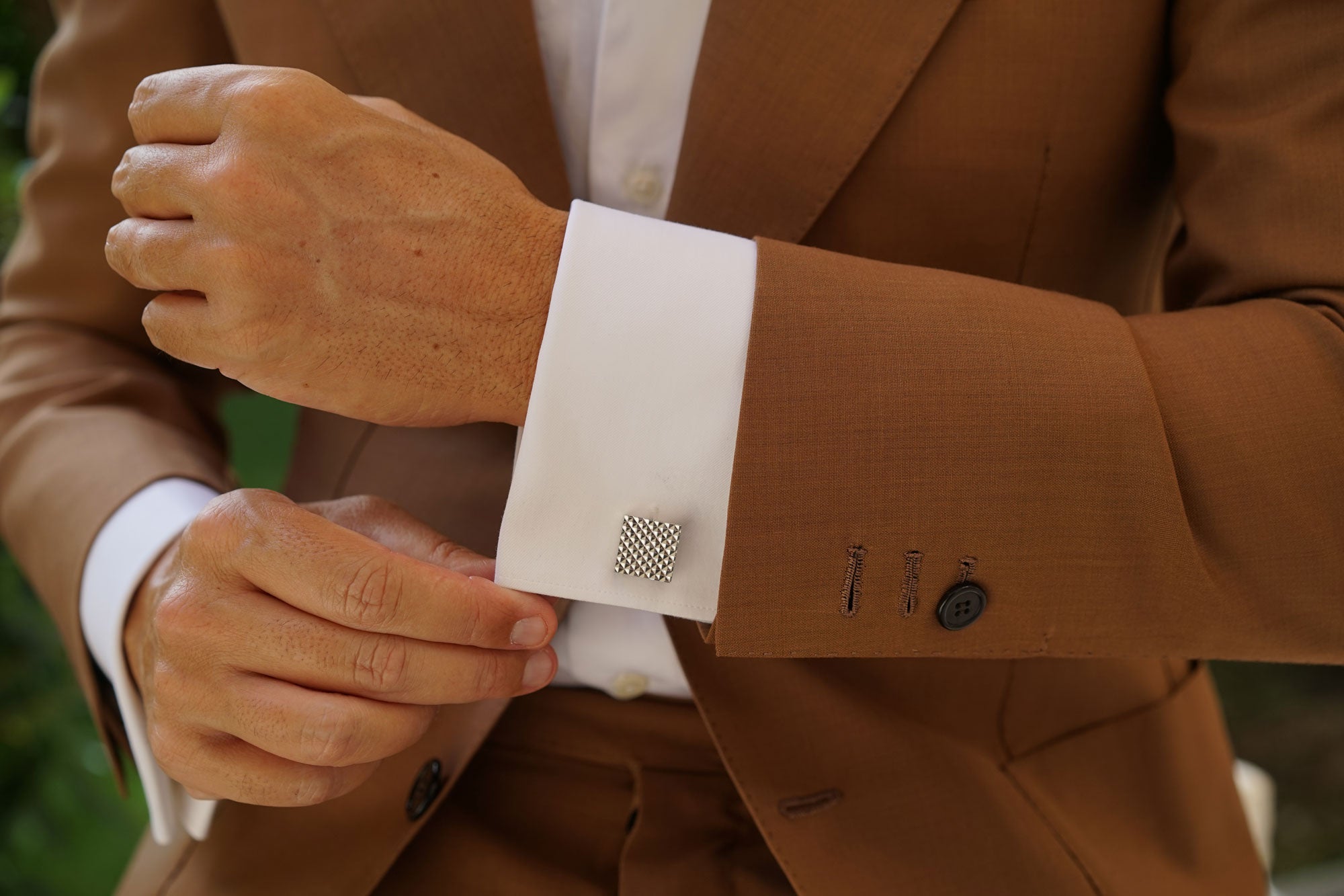 Silver Matrix Cufflinks