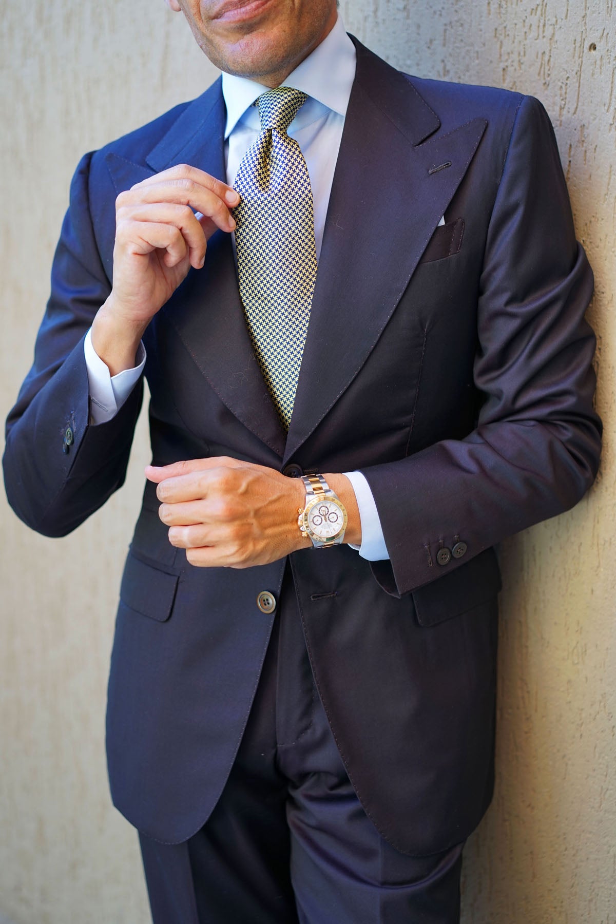 Yellow Houndstooth Tie