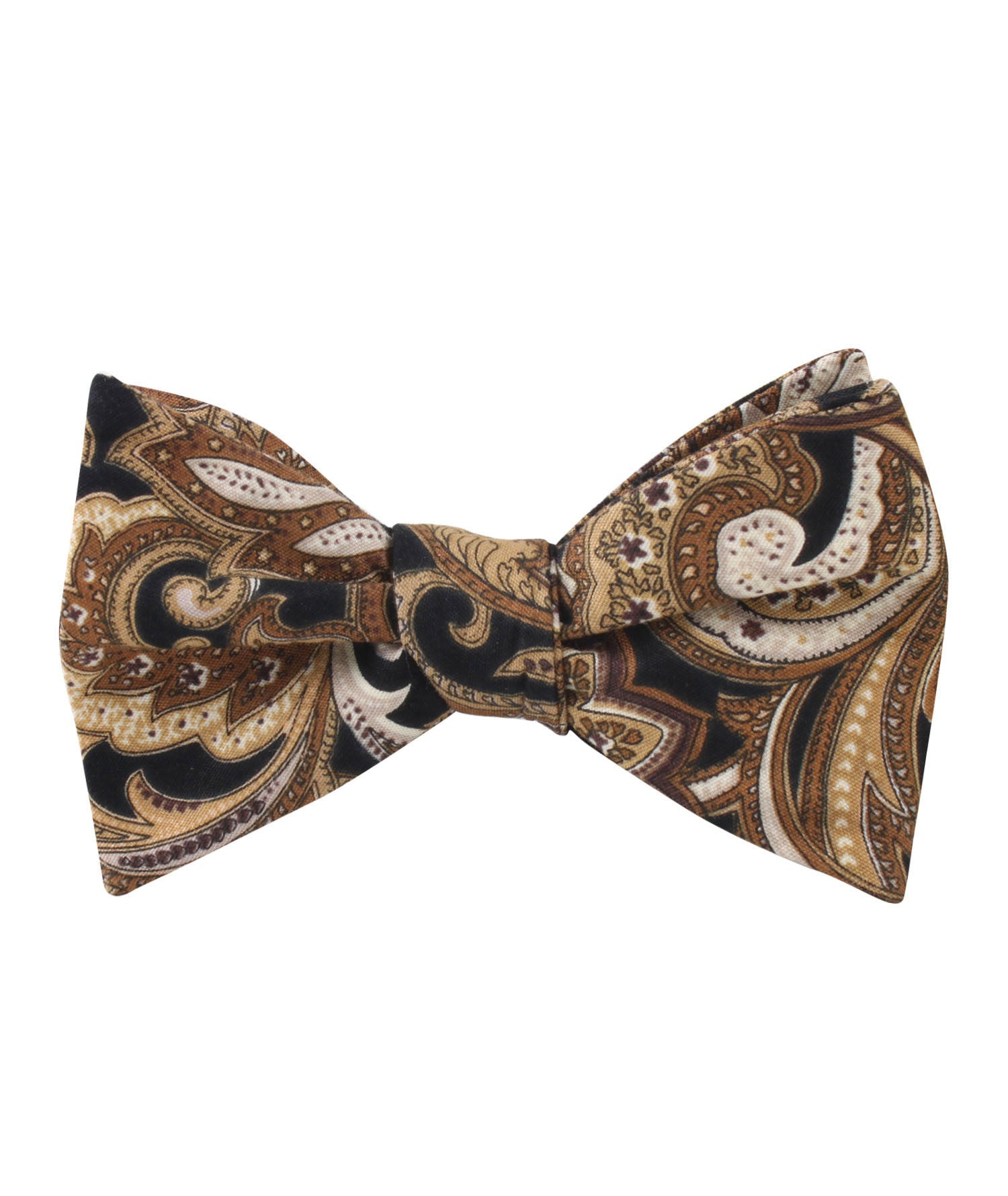 Filicudi Brown Paisley Self Bow Tie