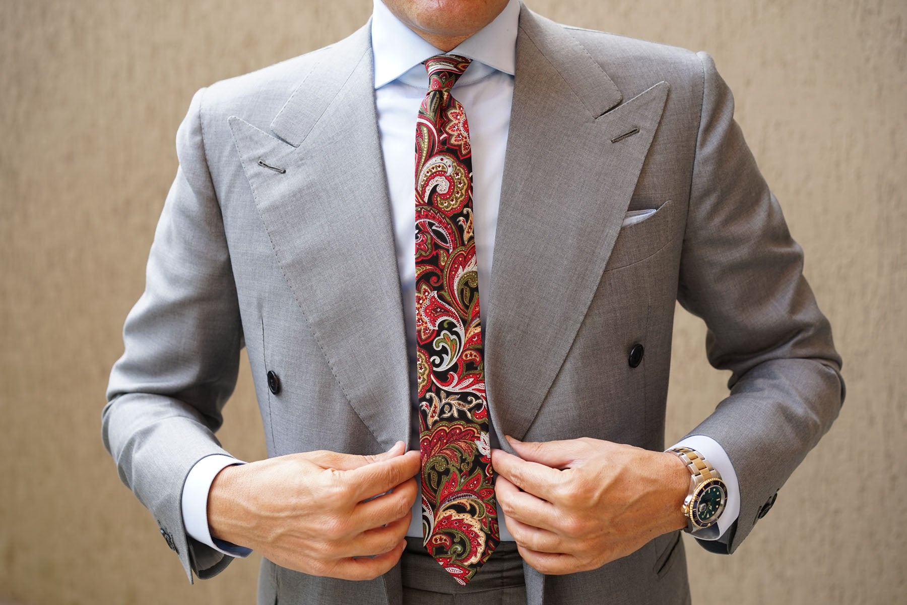 Sao Paulo Paisley Red Skinny Tie