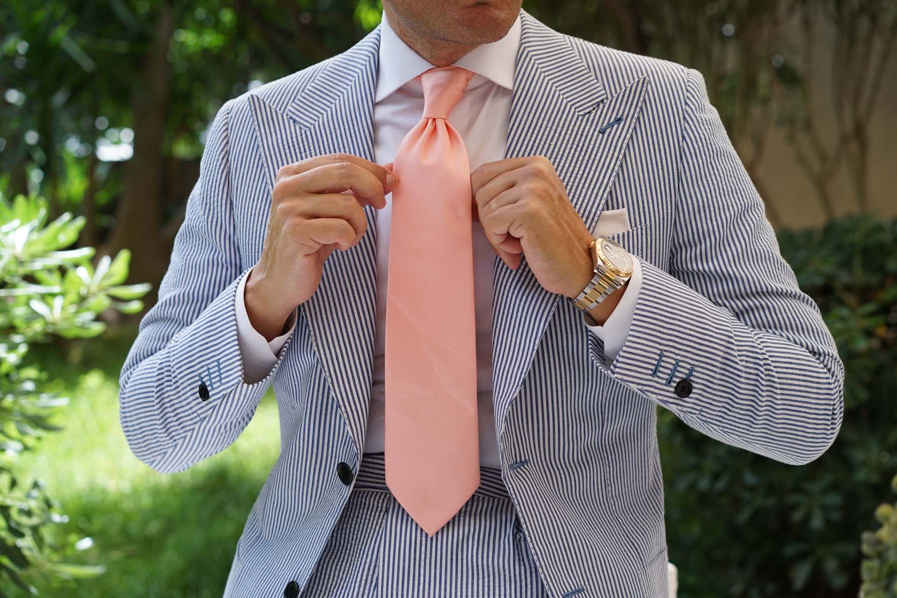 Bellini Peach Weave Necktie