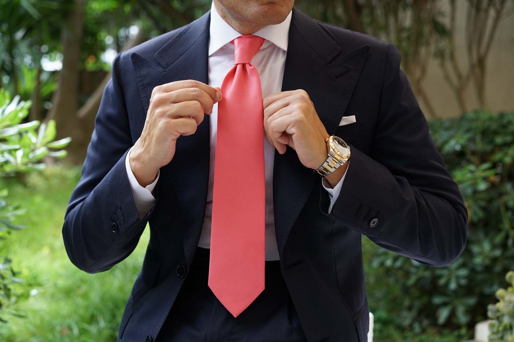 Coral Reef Satin Necktie