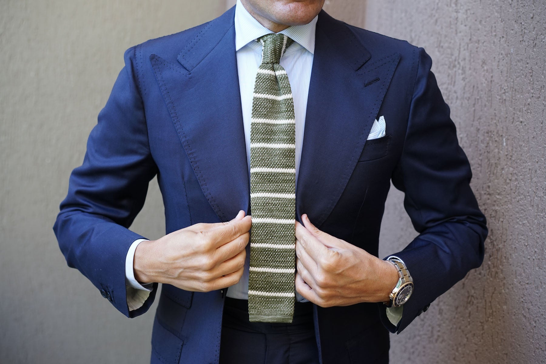 Clooney Striped Knitted Tie