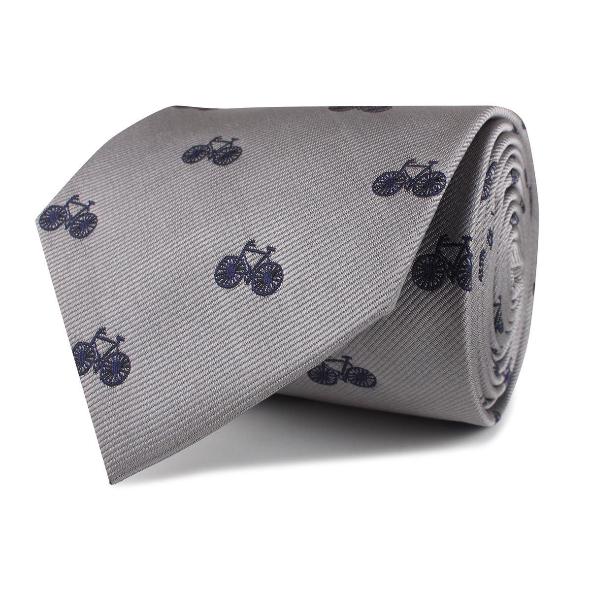 Grey with Navy Blue French Bicycle Necktie