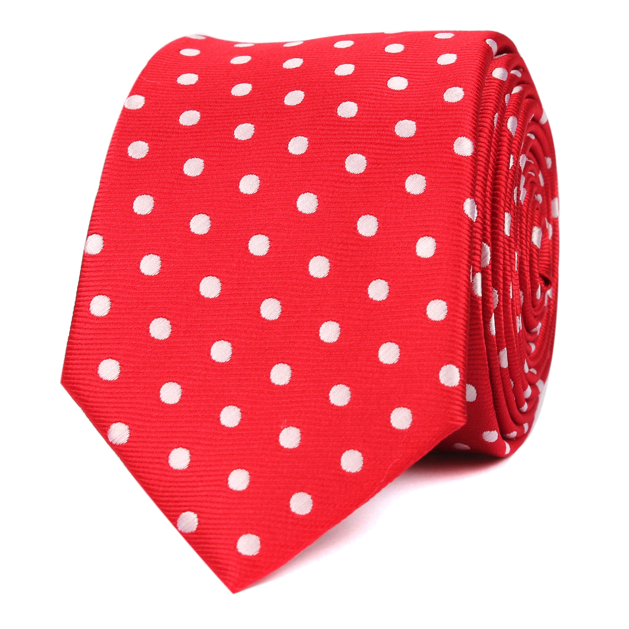 Royal Red Polka Dots Skinny Tie