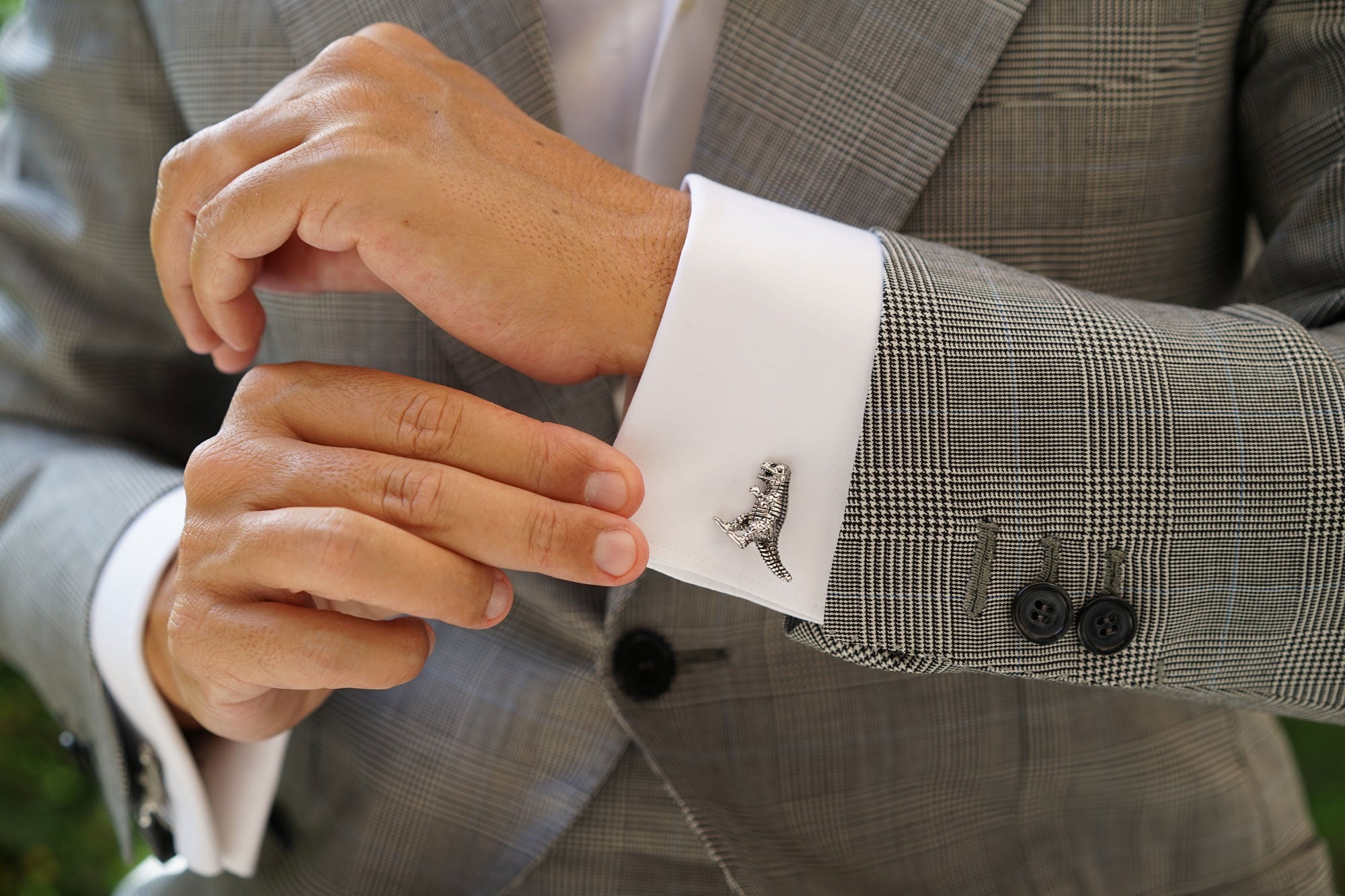 T-Rex Silver Cufflinks