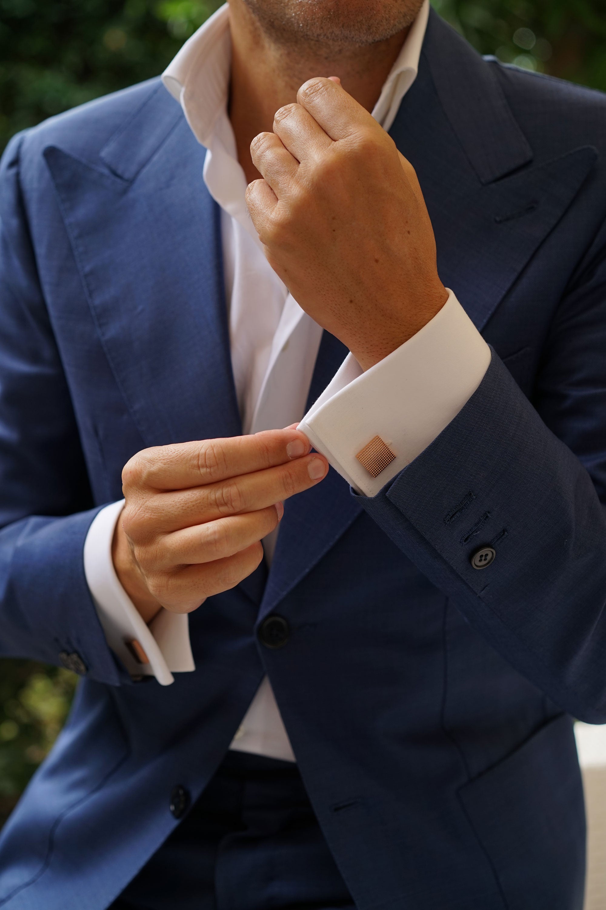 Square Studded Rose Gold Cufflinks