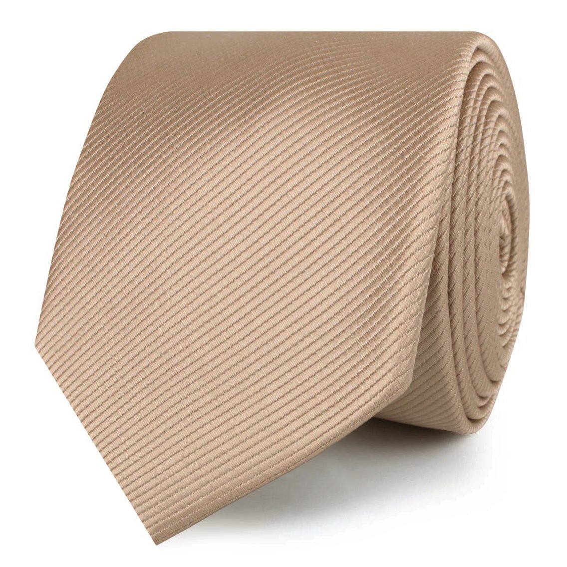 Nude Brown Twill Skinny Tie