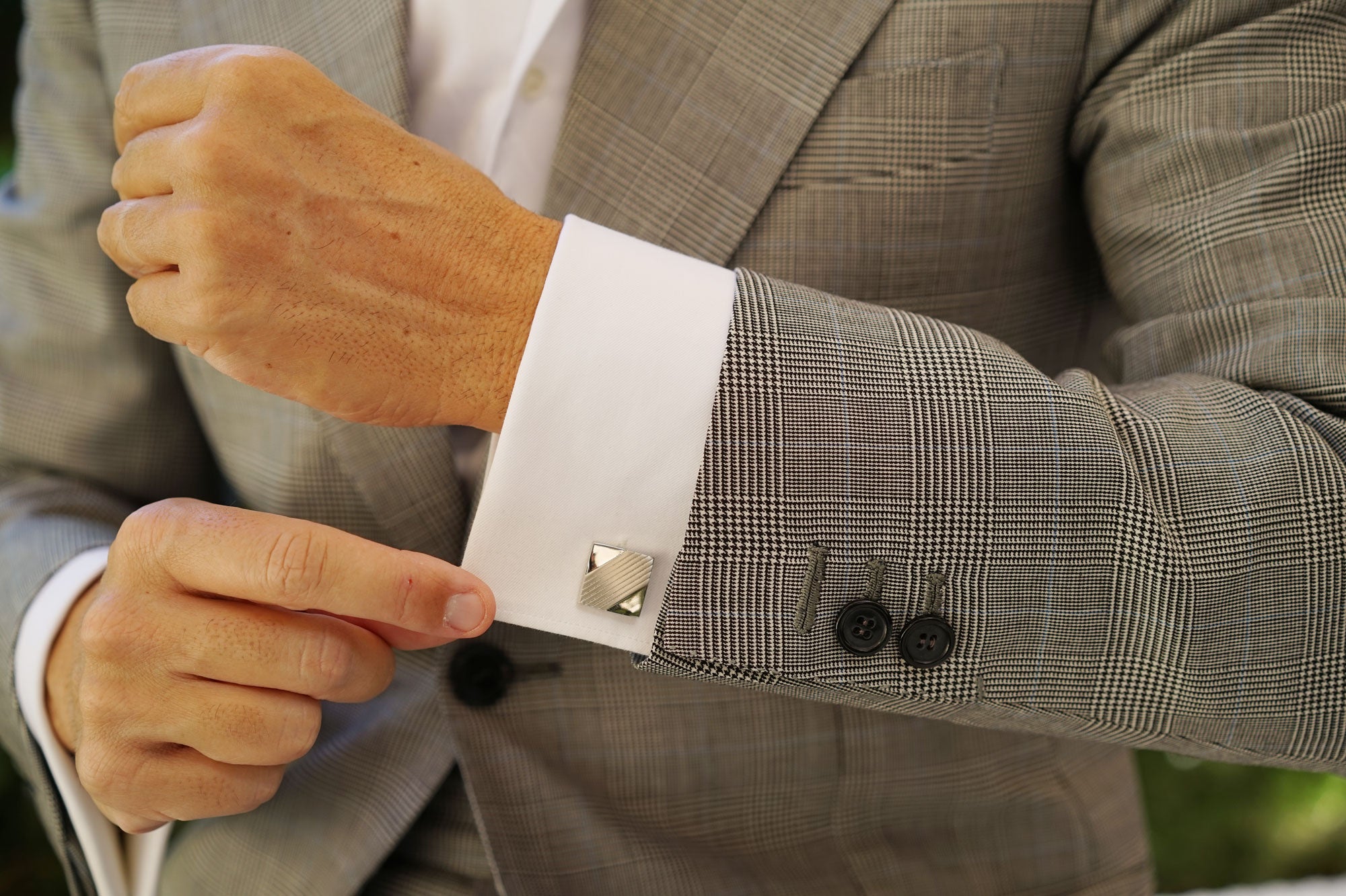 Charles de Gaulle Silver Square Cufflinks