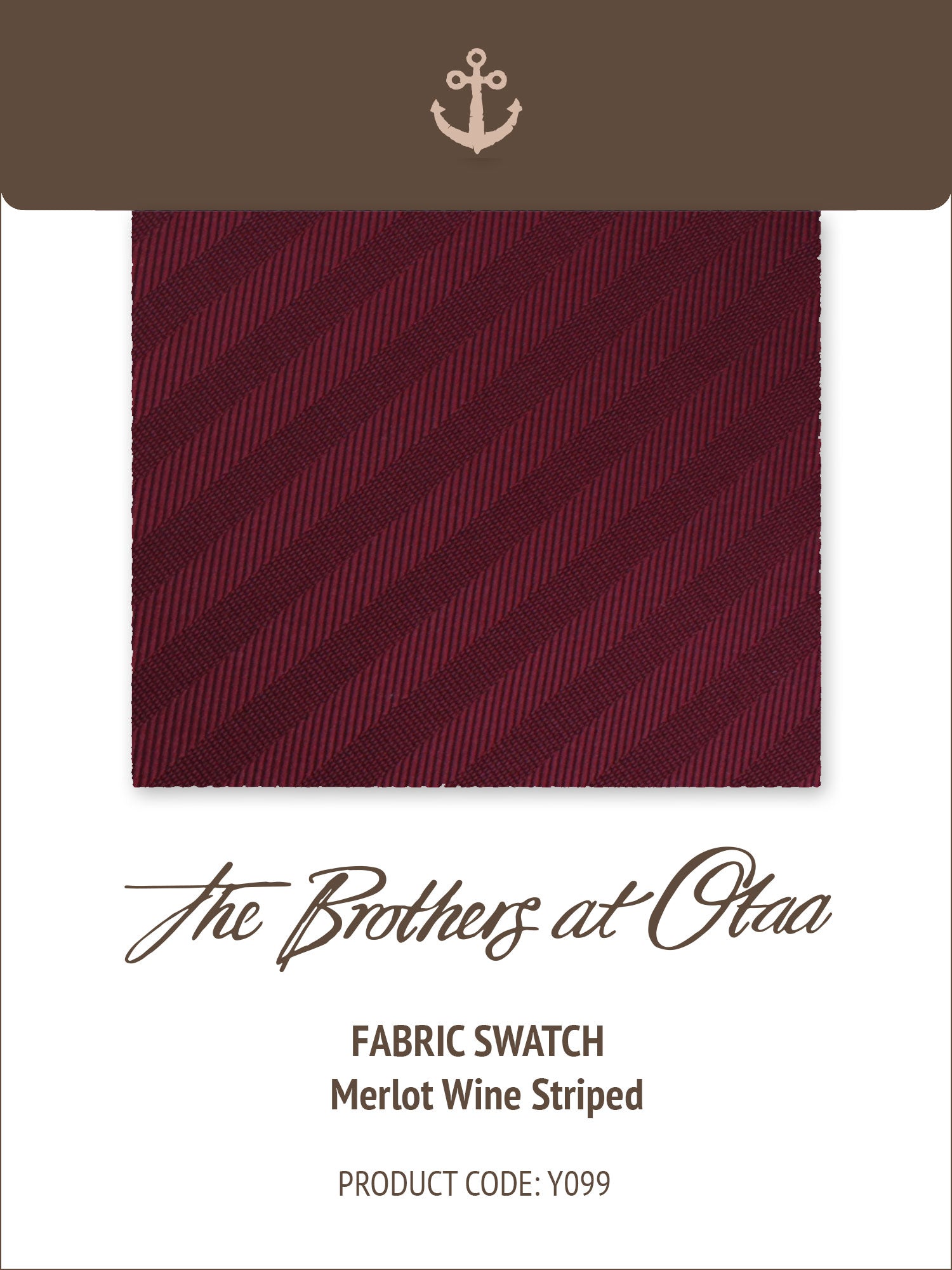 Fabric Swatch (Y099) - Merlot Wine Striped