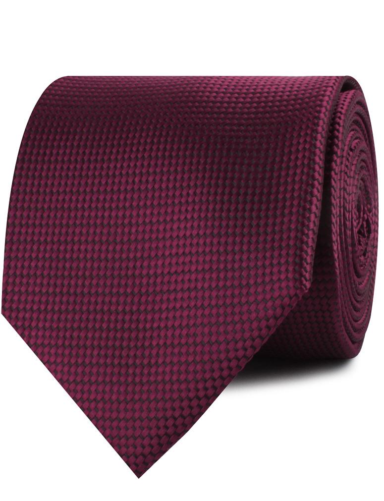 Metallic Maroon Oxford Weave Necktie