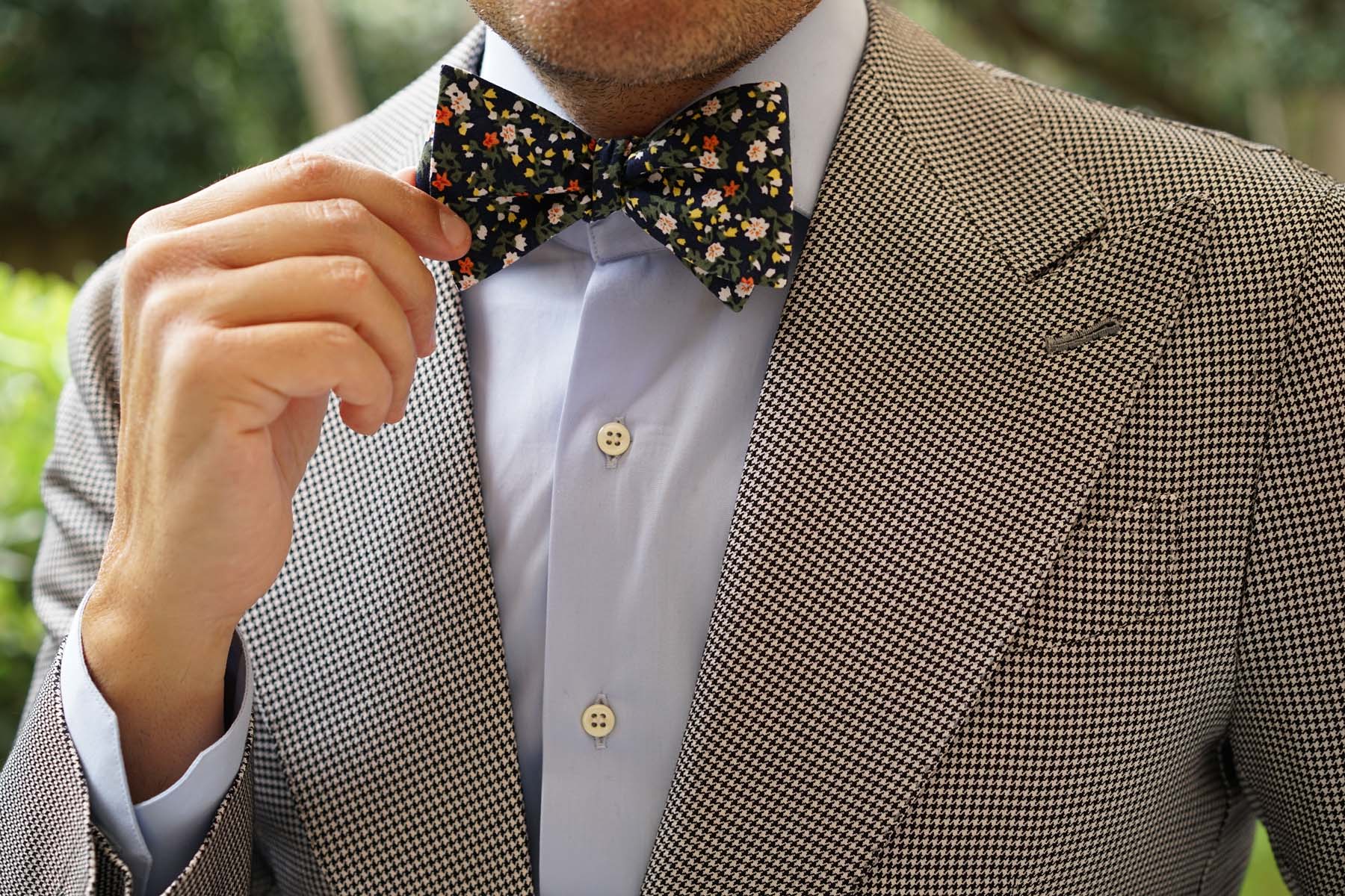 Anemone Floral Self Bow Tie