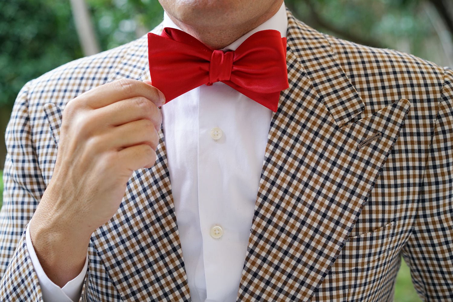 Red Cherry Satin Self Bow Tie