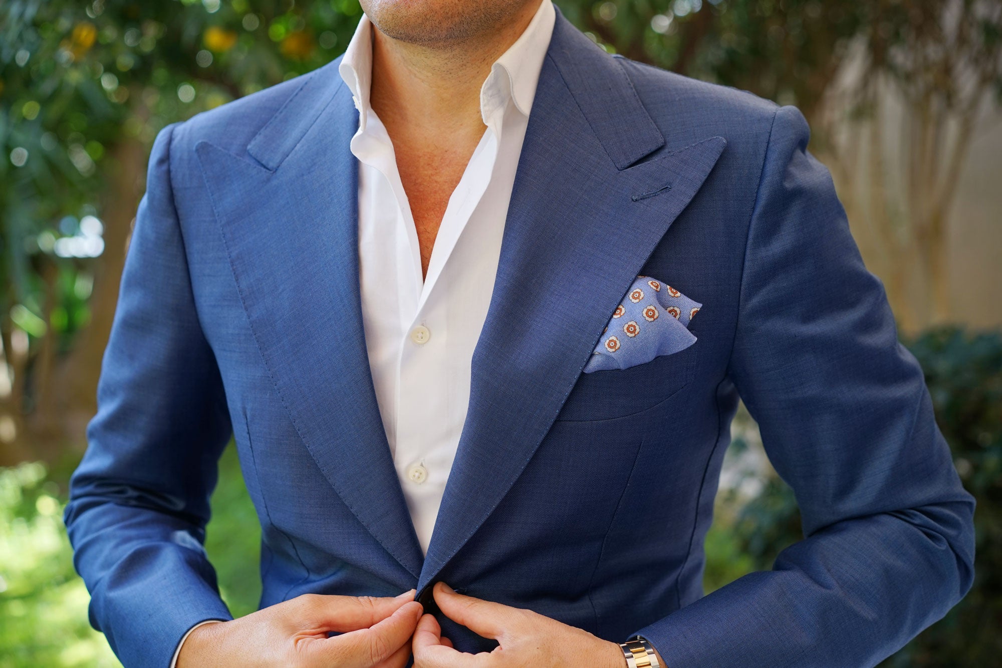 The Exiled King Arctic Blue Wool Pocket Square