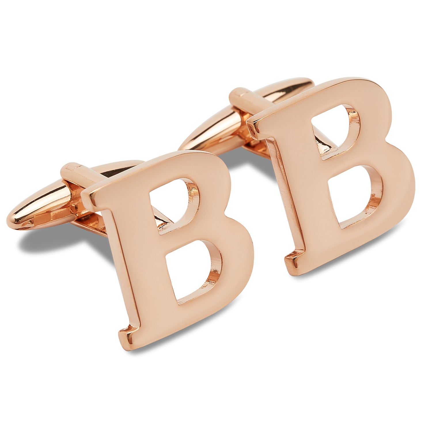 Rose Gold Letter B Cufflinks