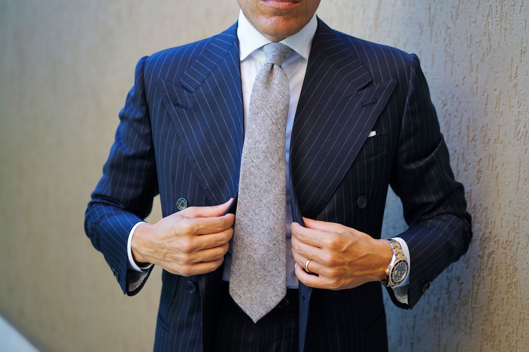 Gray Sharkskin Tie