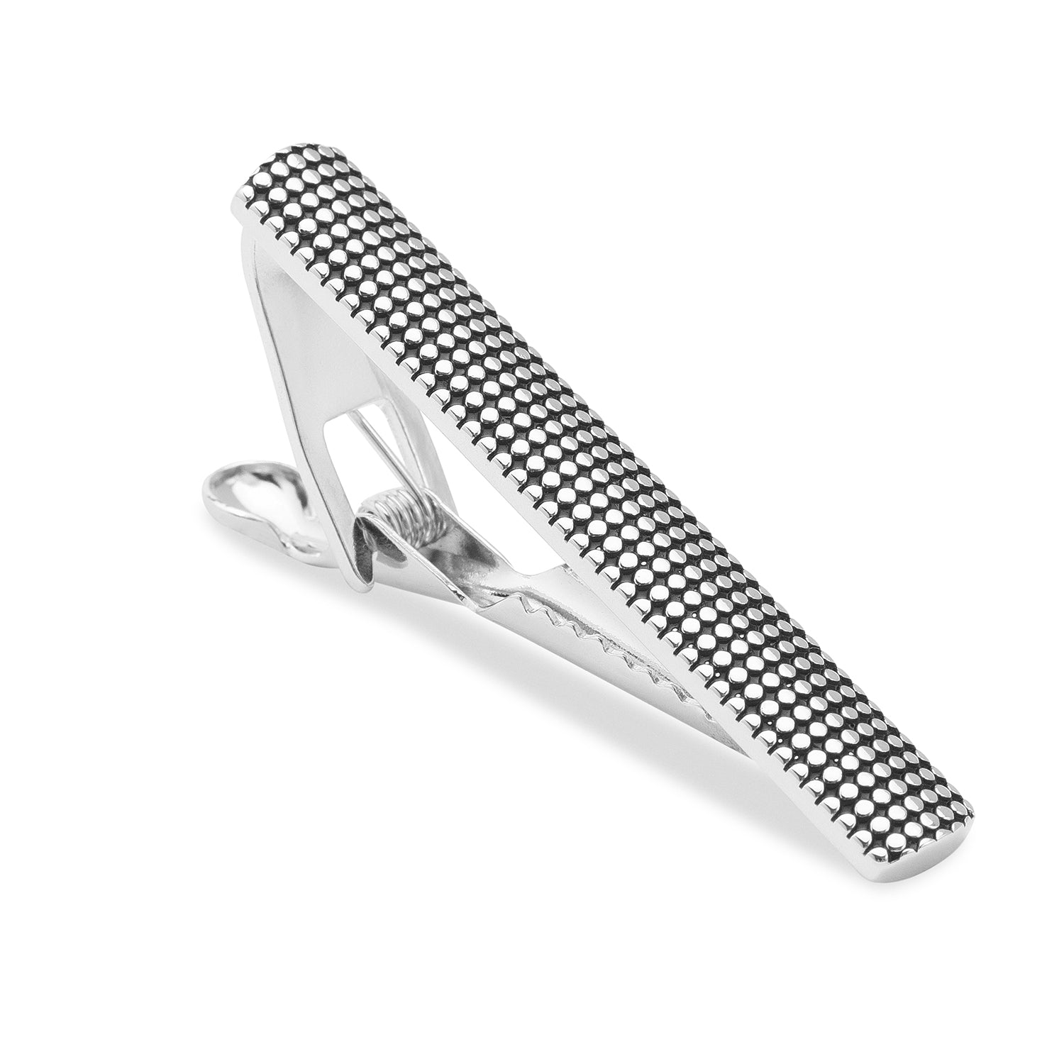 Silver Stippled Tie Bar