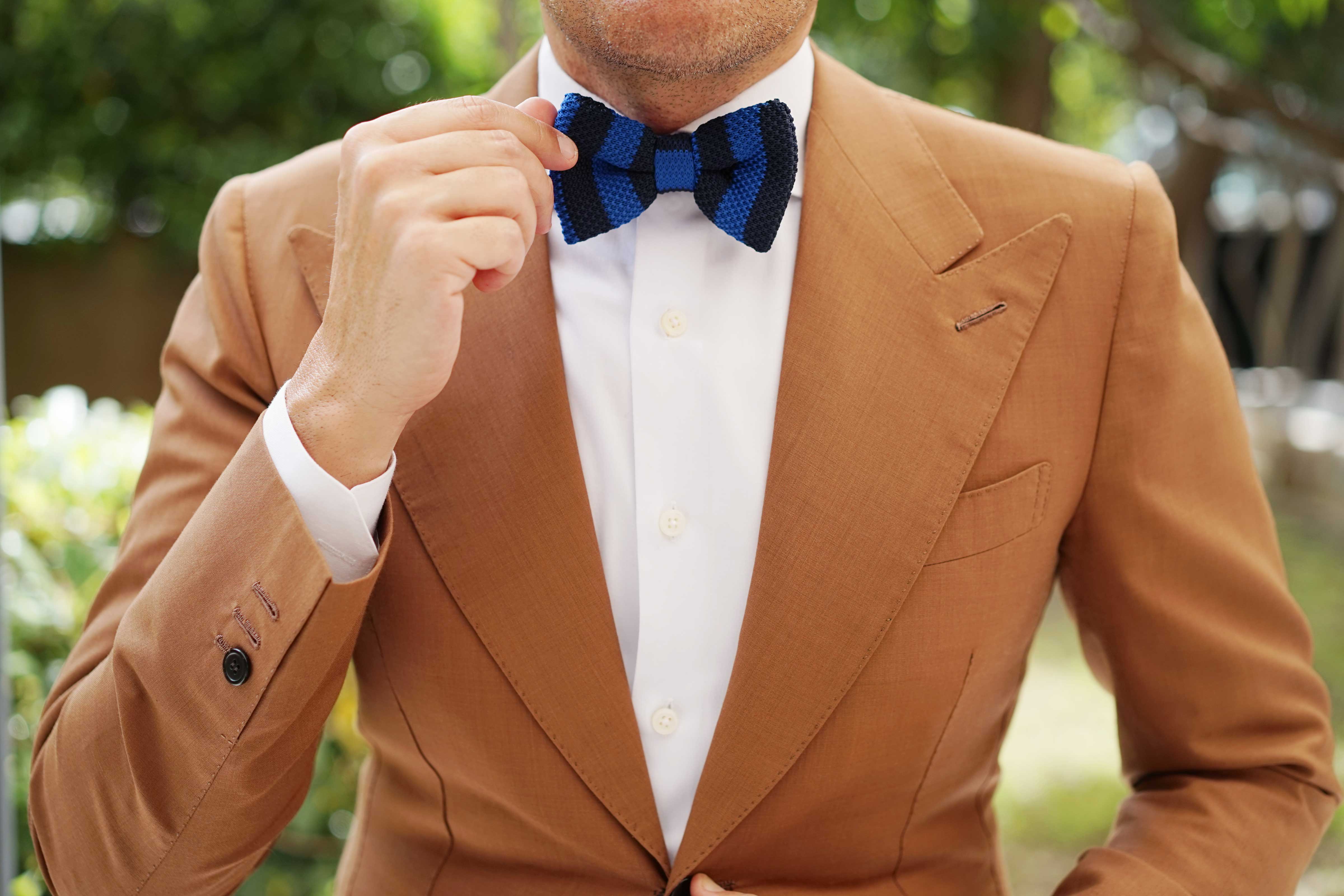 The Blue Fijian Knitted Bow Tie