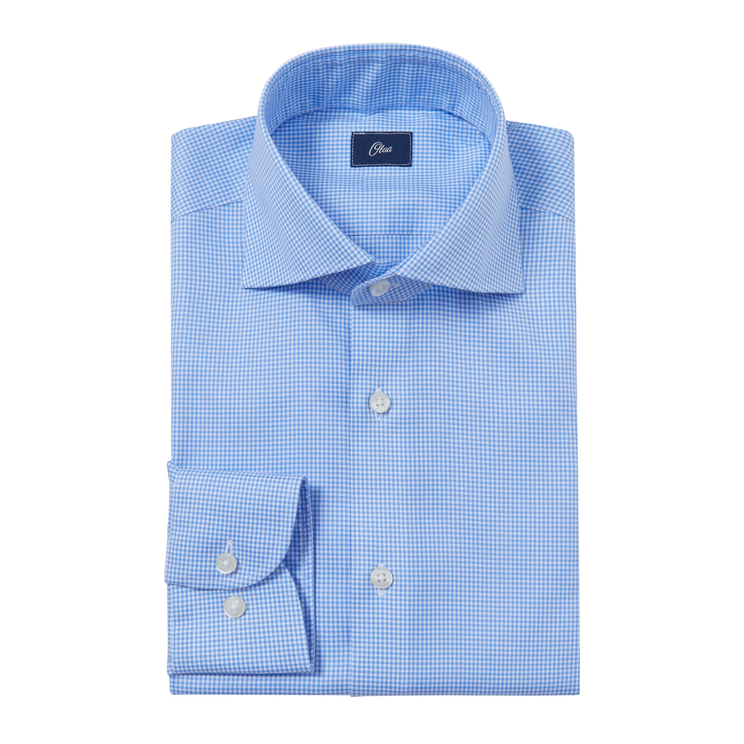 Gekko Gingham Blue Twill Non-Iron Shirt