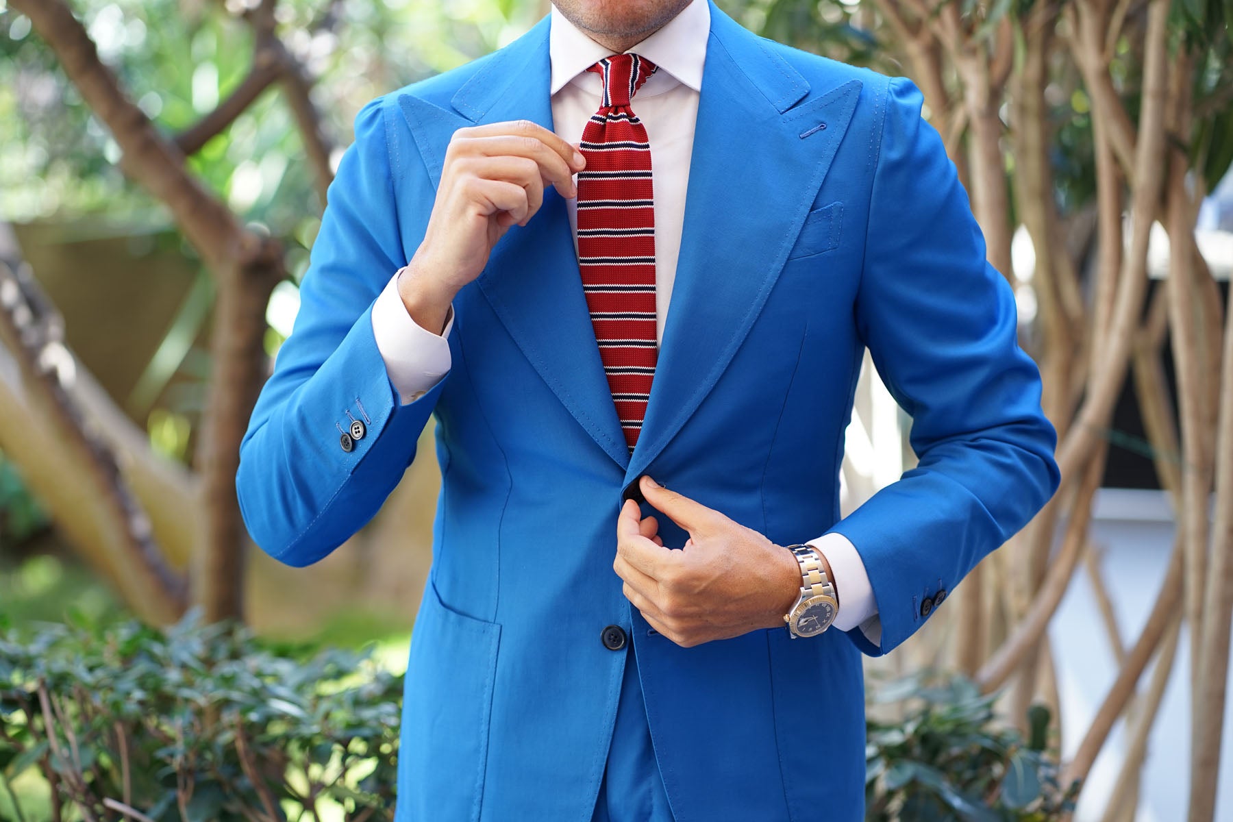 Marsellus Red Knitted Tie