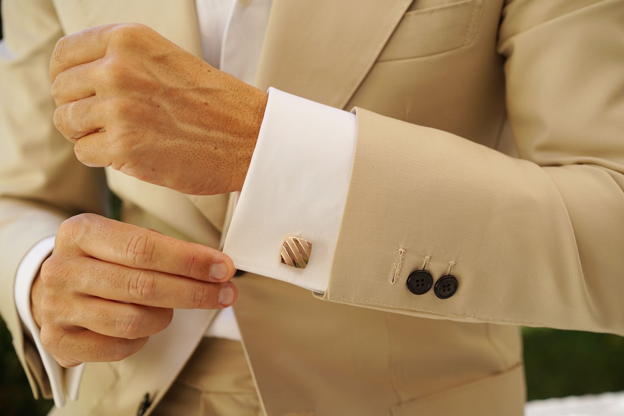 Cleopatra Brushed Rose Gold Cufflinks