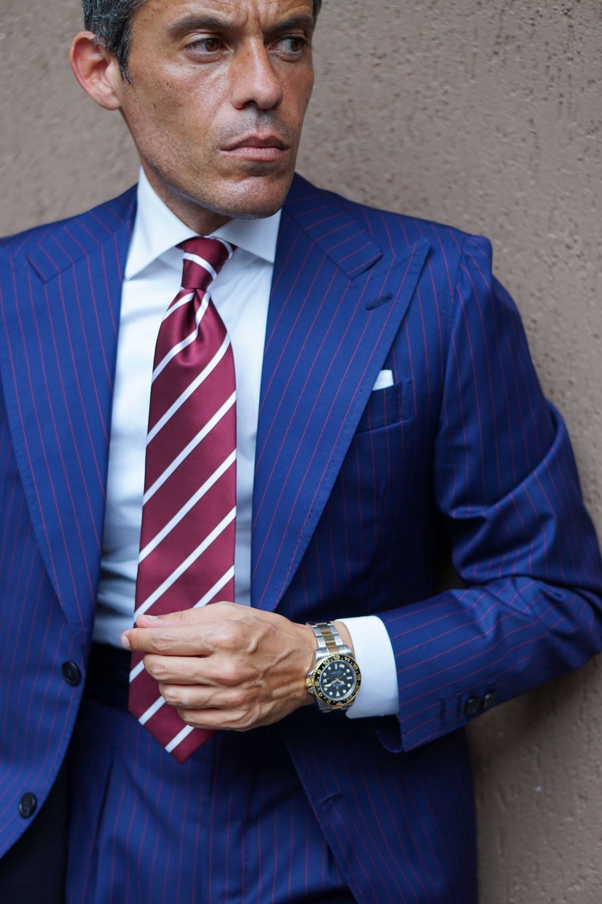 Royal Burgundy Striped Necktie