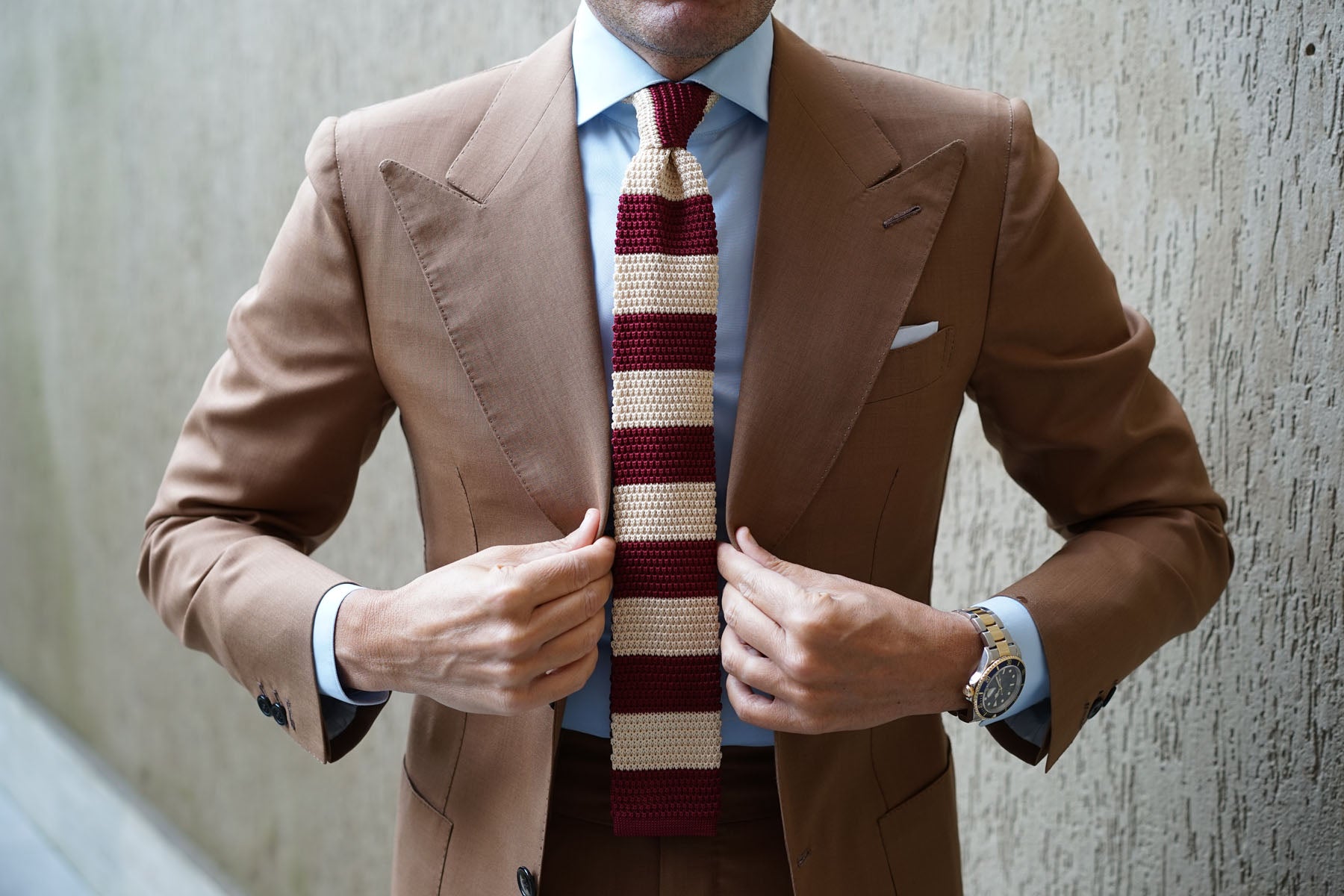 Burgundy Vanilla Knitted Tie