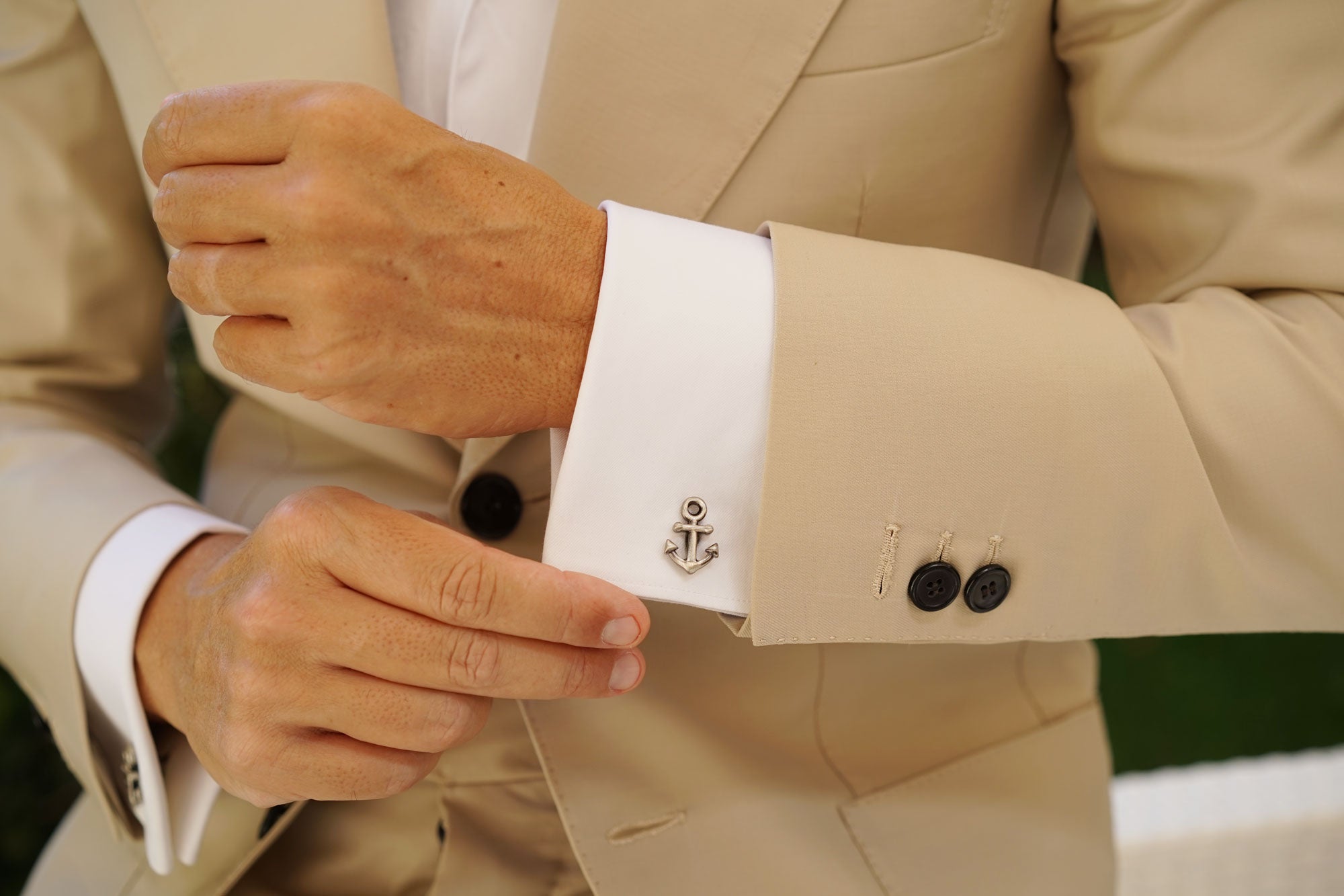 Antique Silver Anchor Cufflinks