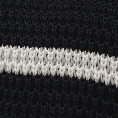 DuVall Black with White Stripes Knitted Tie