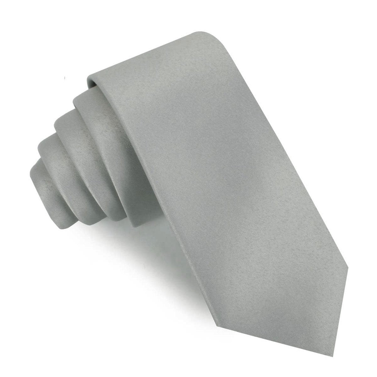 Mystic Silver Satin Skinny Tie