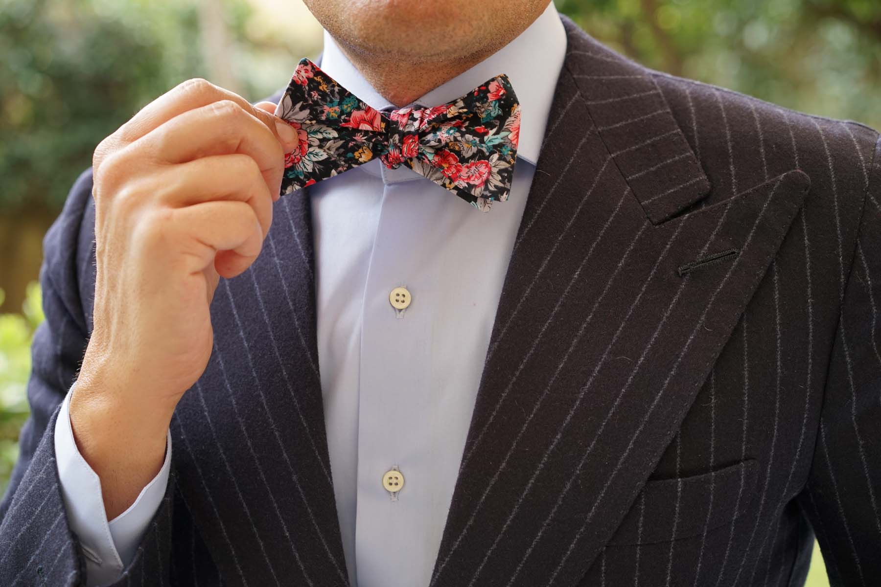 Sardinia Bloom Floral Self Bow Tie