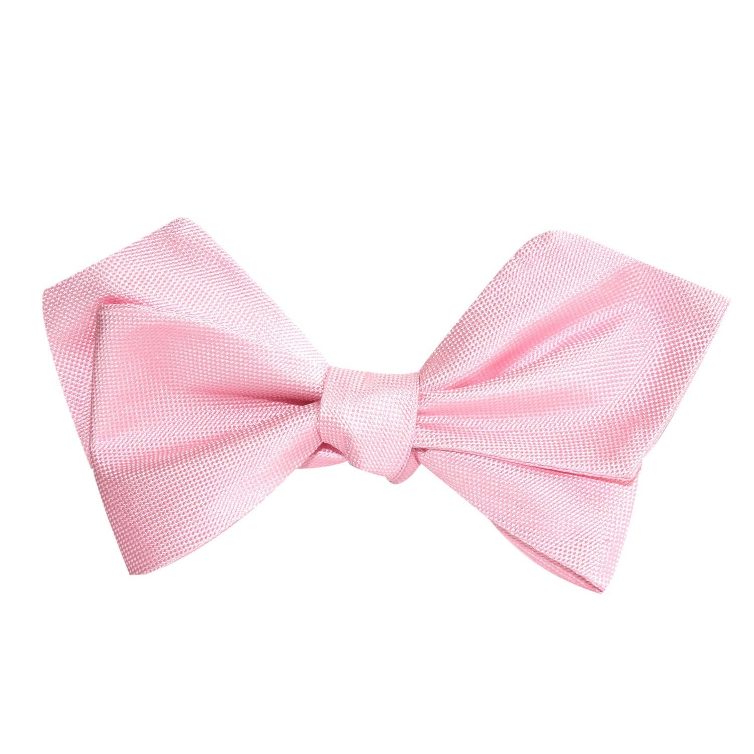 Baby Pink Self Tie Diamond Tip Bow Tie