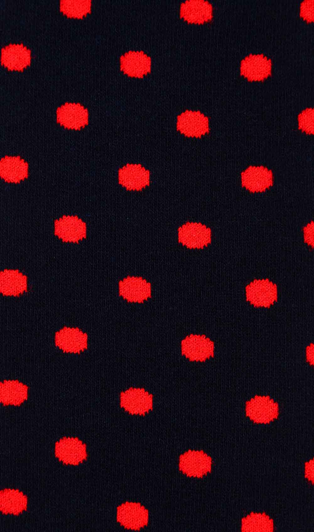 Midnight Blue on Red Dot Socks